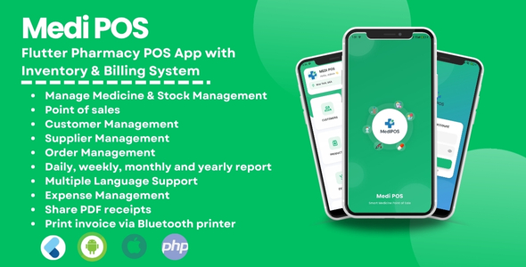 Medi POS – Flutter Pharmacy POS App with Inventory  Billing System (Android + iOS)