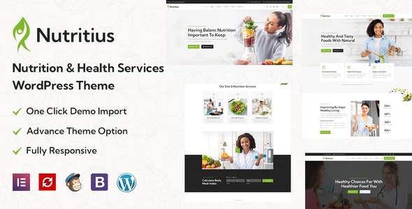 Nutritius - Nutrition Health Services WordPress Theme