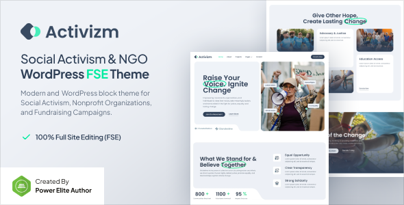 Activizm – Social Activism NGO Gutenverse FSE WordPress Theme