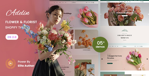 Adelin – Flower Shop  Florist Responsive Shopify 2.0 Theme