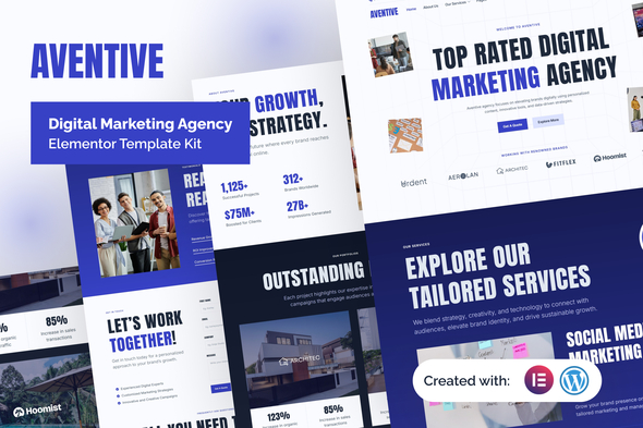 Aventive – Digital Marketing Agency Elementor Template Kit