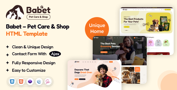 Babet – Pet Care  Shop HTML Template