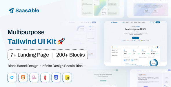 SaasAble - Tailwind Multipurpose UI Kit for Saas, Startup Agency