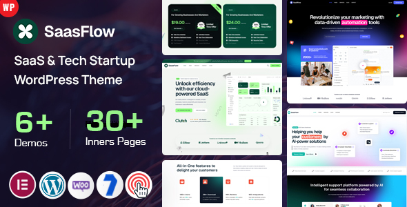 Saasflow - SaaS Tech Startup WordPress Theme