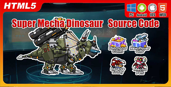 Super Mecha Dinosaur – Html5 Games For Website (Included HTML5 Only)
