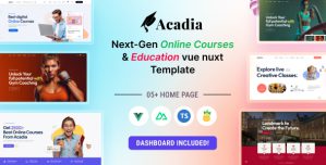 Acadia – University  Online Course Vue Nuxt 3 Template