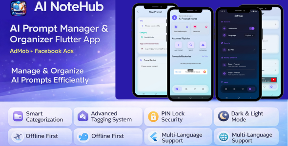AI NoteHub – Ultimate AI Prompt Manager  Organizer Flutter App (AdMob + Facebook Ads)