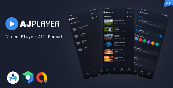 AJ Player – Android HD  4K Video Player App | MX-Style Clone | All Format Video Player