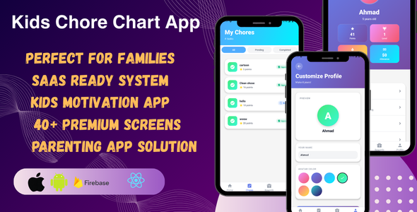 ChoreQuest – Kids Chore Chart  Allowance Tracker SaaS | React Native (IOS  Android)