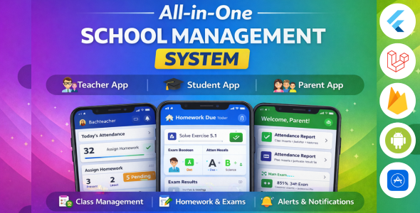 Complete Flutter School Management System – Admin Panel, Student, Teacher  Parent Apps