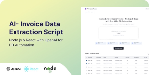 PDF Invoice Data Extraction to MongoDB – Node.js React with OpenAI - Nulled