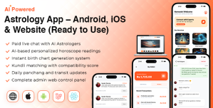Ready to Use AI Powered Astrology App – Android, iOS, Website  Admin Panel
