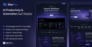 Riteflow – SaaS  AI Startup Next.js Template
