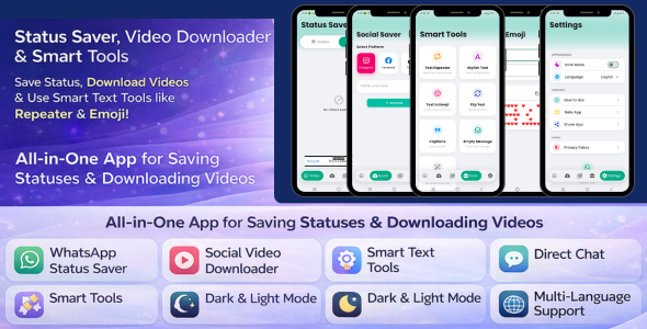 SaveMate: Status Saver, Video Downloader Smart Tools Save Status, Download Videos Use Smart Text