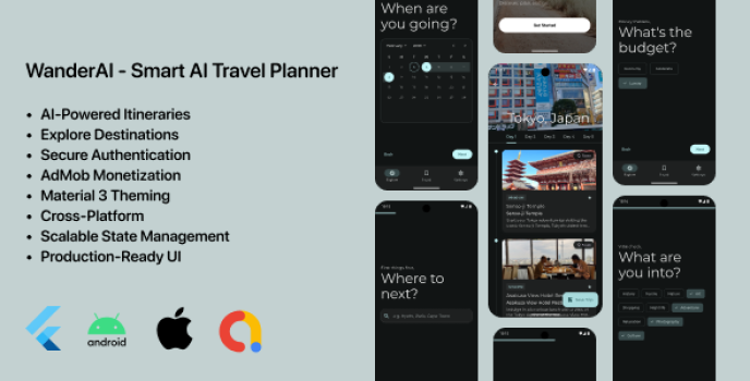 Wander AI - Smart AI Travel Planner Itinerary Generator Flutter App ...