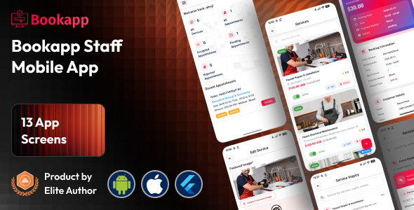 Bookapp - Staff Mobile App for Service  Appointment Booking Management (Flutter)