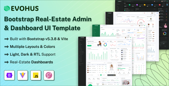 Evohus - Bootstrap Real-Estate Admin Dashboard Template