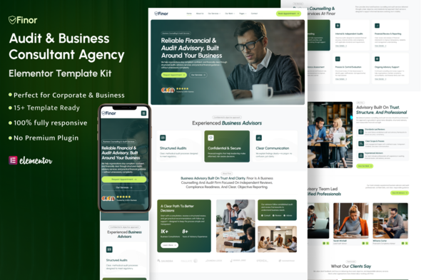 Finor – Audit  Accounting Business Consulting Elementor Template Kit
