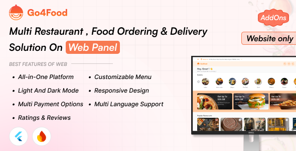 Go4Food – Customer Web App | Online Food Ordering Website for Multi-Restaurant Delivery