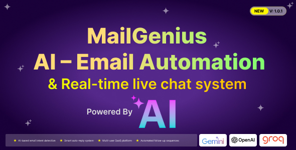 MailGenius AI – Email Automation SaaS with Intent Detection, Auto Follow-Up  Live Chat