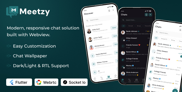 Meetzy Mobile App Addon –WhatsApp Clone Chat | Real-Time Chat | Audio  Video Calling | Group Chat