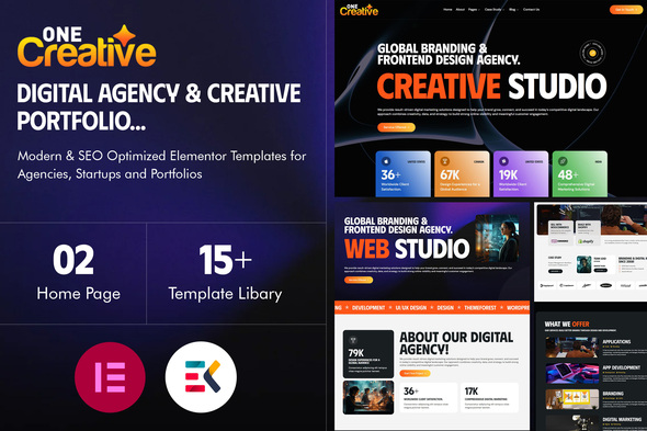 OneCreative – Digital Agency  Creative Portfolio Elementor Templates Kit