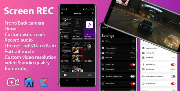 Screen recorder | Camera – Audio – Draw – Watermark