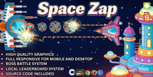 Space Zap – Space Shooter Defense Game | Boss Battle | Construct 3 | HTML5 Mobile Game