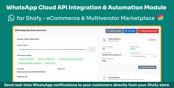 WhatsApp Cloud API Integration  Automation Module for Shofy–eCommerce  Multivendor Marketplace