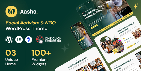 Aasha - Social Activism NGO WordPress Theme