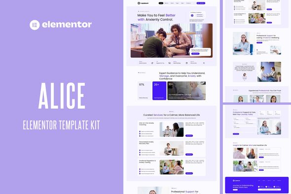 Alice – Anxiety Life Coach Elementor Template Kit