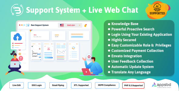 Support System-Live Web Chat  Client Desk  Ticket Help Desk