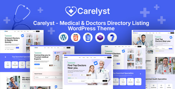 Carelyst - Medical  Doctors Directory Listing WordPress Theme