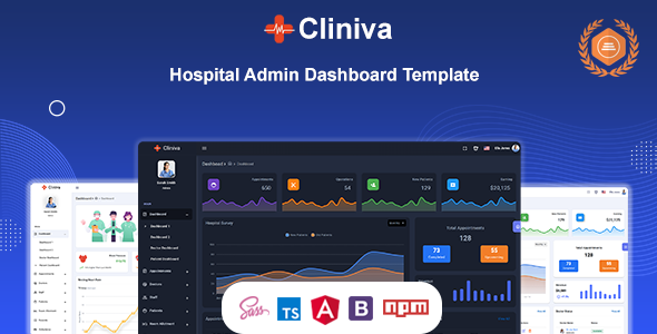Cliniva Hospital – Angular 21+ Medical Admin Dashboard Template For Doctors  Clinics