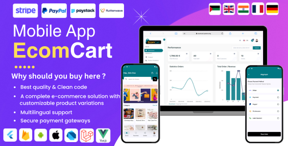 EcomCart - Flutter Modern eCommerce App Built with Laravel Vue.js - Flutter Online Stores