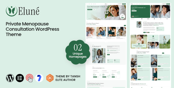 Elune - Private Menopause Consultation Midlife Wellness WordPress Theme