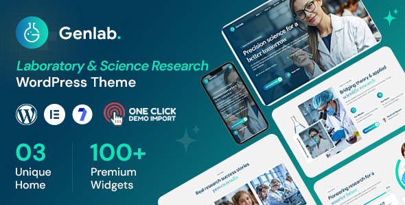 Genlab - Laboratory Science Research WordPress Theme