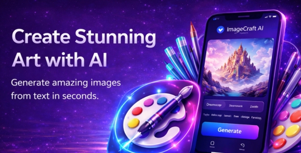 Image Creating App ImageCraft AI - Professional AI Image Generator App - Nulled