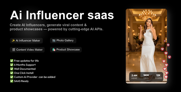 Influencify – AI Influencer SaaS Platform for Viral Reels  AI Videos (Node.js Script)