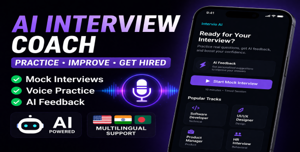 Intervio AI – Interview Preparation App with Voice, Mock Tests, AI Feedback  Multilingual Support