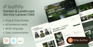 LeafLife – Garden  Landscape Service Laravel CMS With Live Page Builder