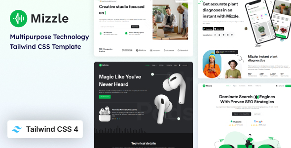 Mizzle - Technology  Corporate Tailwind CSS HTML Template