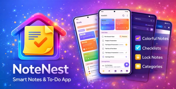 NoteNest Premium - Modern Note-Taking  Task Management Android App | Jetpack Compose + AdMob