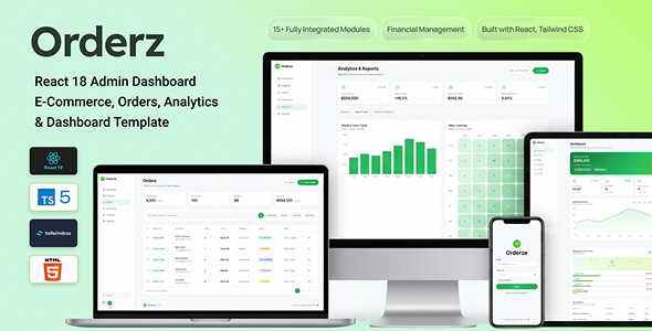 Orderze – React 18 Admin Dashboard | E-Commerce, Orders, Analytics  Dashboard Template