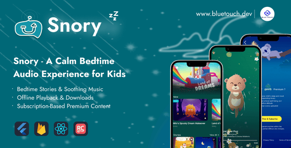 Snory – Premium Bedtime Stories Flutter App | Offline Audio  Subscriptions | React Admin Panel