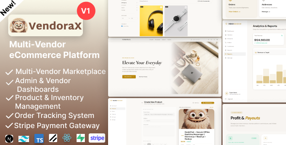 VendoraX – Multi Vendor eCommerce Marketplace Platform with Admin Dashboard – Next.js PostgreSQL