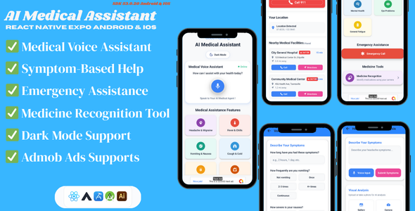 AI Medical Assistant - React Native Expo (Android IOS)