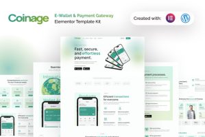 Coinage – E-Wallet  Payment Gateway Elementor Pro Template Kit