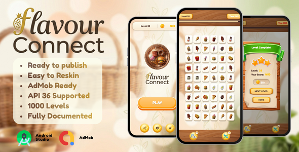 Flavour Connect | Android Food Matching Puzzle Game - AdMob  Publish Ready