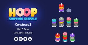 Hoop Sorting Puzzle + Level Editor – HTML5 Game (Construct 3)